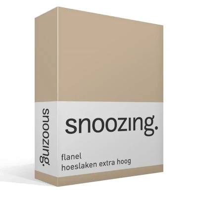 Afbeelding van Snoozing Flanel Hoeslaken Eenpersoons Extra Hoog 70x200 cm Camel