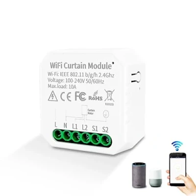 Afbeelding van Alexa Smart Wi Fi rolluikschakelaar, Tuya WiFi module, timer voor rolluikmotor, compatibel met Google Assistant Life, afstandsbediening, slechts 2,4 GHz (1)