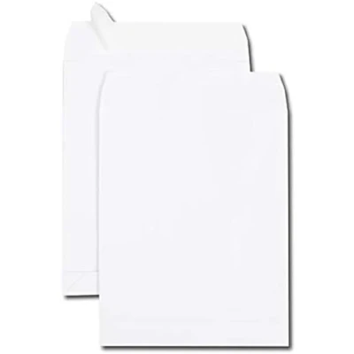 Afbeelding van GPV set van 50 zelfklevende witte kraft zakken formaat C4 229 x 324 mm balg 30 120 g