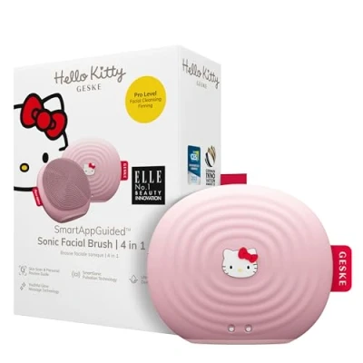 Afbeelding van Geske Sonic Facial Brush 4 IN 1 Smartappguided Huidverzorgingstool, Maat: One Size, Hello kitty pink
