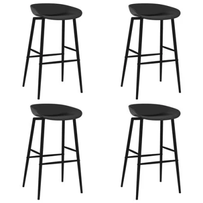 Afbeelding van vidaXL Barstoelen 4 st zwart