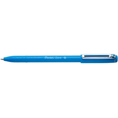 Afbeelding van Pentel BX460 S IZee balpen met kap en metalen clip 0,5 mm, lichtblauw, 12 stuks
