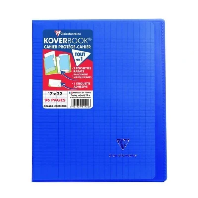 Afbeelding van CLAIREFONTAINE Koverbook Notitieboek 96 pagina&#039;s met flappen 170 x 220 mm Seyes papier PEFC 90 g Marineblauw