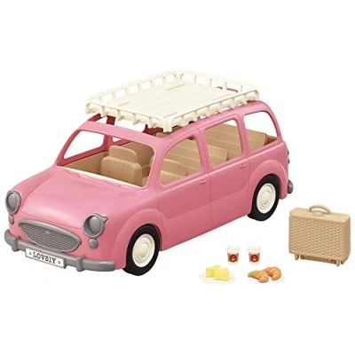 Image de Playset Sylvanian Families 5535 Le monospace rose et set de pique nique