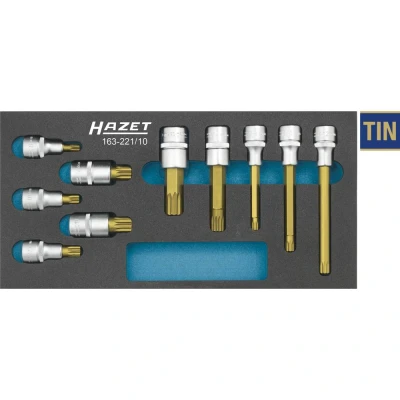 Afbeelding van HAZET 163 221/10 Doppenset 10 Safety Insert System Vierkant