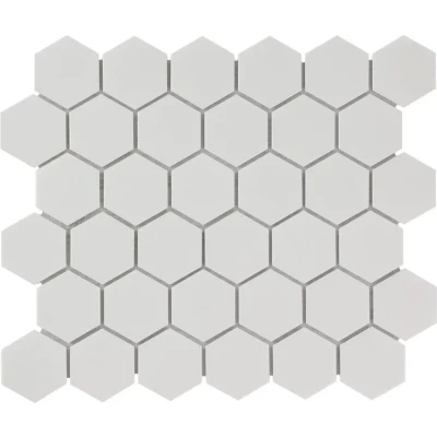 Afbeelding van The Mosaic Factory Barcelona Hexagon White Glossy 5,1x5,9 cm