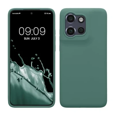 Afbeelding van kwmobile telefoonhoesje geschikt voor Motorola Edge 50 Neo / ThinkPhone 25 Hoesje met siliconen coating Smartphone case in dennengroen