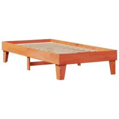 Image de vidaXL Cadre de lit sans matelas cire marron 90x190 cm bois pin massif