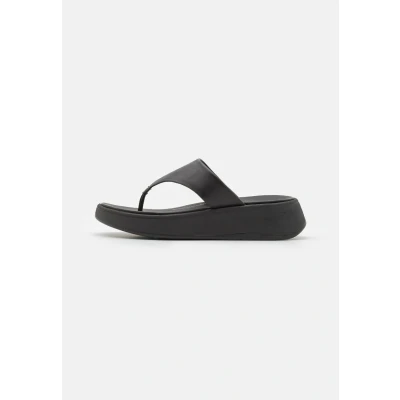Afbeelding van Fitflop Flatform TOE POST Teensandalen, Dames, Maat: 36, All black Leer