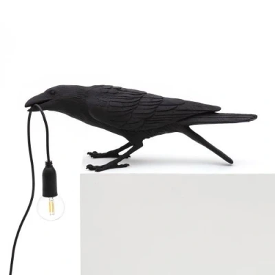 Image de Seletti Bird Lamp Playing Lampe de table Noir