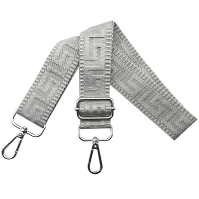 Afbeelding van Verstelbare schouderriem voor tassen, breedte 3,8 cm, met zilverkleurige karabijnhaak, draagriem dames, handtassen, puur grijs, K17