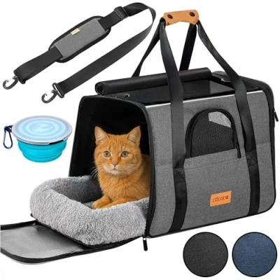 Afbeelding van Cadoca Reismand Kat Drinkbak Wasbaar 44x34x31cm tot 20kg Grijs