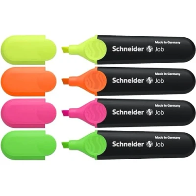 Afbeelding van Schneider tekstmarker Job assorti 4 stuks beitelpunt S 1500