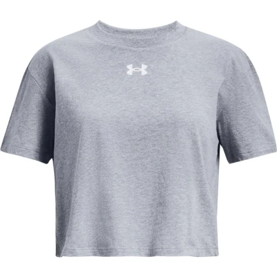 Afbeelding van Under Armour Short Sleeve CROP Sport Tshirt Steel light heather voor kinderen, Maat: 158 170,