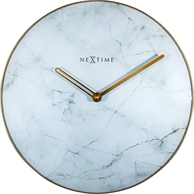 Afbeelding van Nextime Ne 8189Wi Wandklok Marble Ø 40 Cm Wit