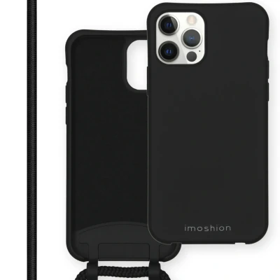 Afbeelding van iMoshion Hoesje Geschikt voor iPhone 12 Pro / met koord Color Backcover afneembaar Zwart