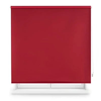 Afbeelding van INTERBLIND Premium effen verduisterend rolgordijn afmetingen 140 x 175 cm hoogte thermisch bordeaux 137 170