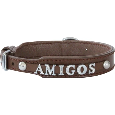 Afbeelding van Doxtasy Hondenhalsband met naam Large Brown