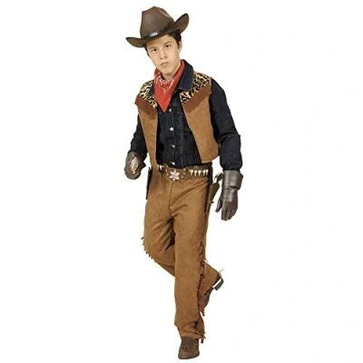 Afbeelding van Widmann Cowboy &amp; Cowgirl Kostuum Jongen Desperado Maat 158 Carnavalskleding Verkleedkleding