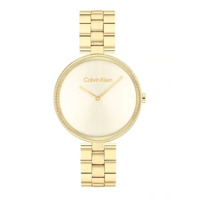 Afbeelding van Calvin Klein Gleam Horloge goldcoloured/champagne, Dames, Maat: One Size, Gold coloured/champagne