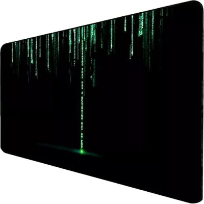 Afbeelding van Retoo grote gaming muismat 90 x 40, antislip, bureaumat met patroon, maat tafelmat, verbetert precisie en snelheid XXL, zwart, speciaal oppervlak,