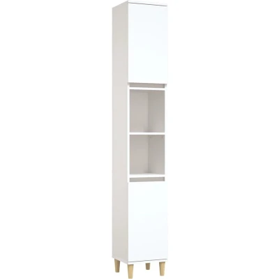 Afbeelding van Badkamerkast 30x30x190 cm bewerkt hout wit