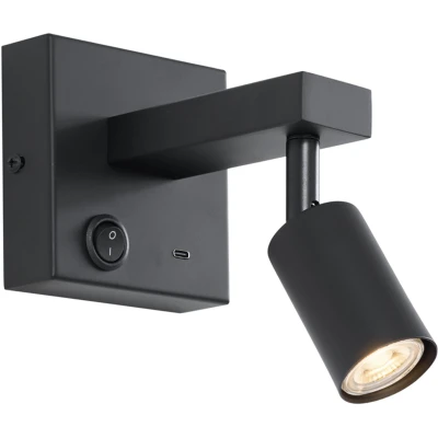Afbeelding van QAZQA rex Moderne Wandlamp voor binnen 1 lichts L 15 cm Zwart Woonkamer Slaapkamer Keuken