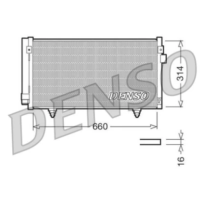 Afbeelding van DENSO DCN36003 Condensor Airco Met droger 660x314x16 R 134a 660 SUBARU: Impreza III Hatchback