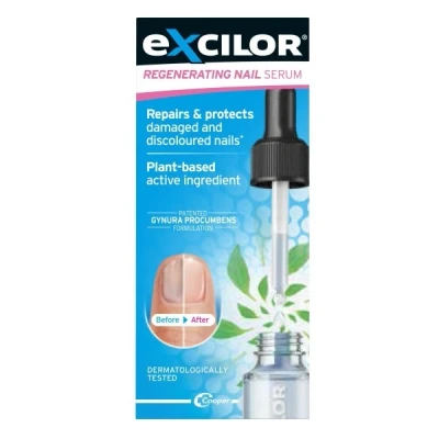 Afbeelding van Excilor Regenererend Nagelserum Herstel de gezondheid van je broze, verkleurde of beschadigde nagels Dermatologisch getest Plantaardig actief ingrediënt 10 ml