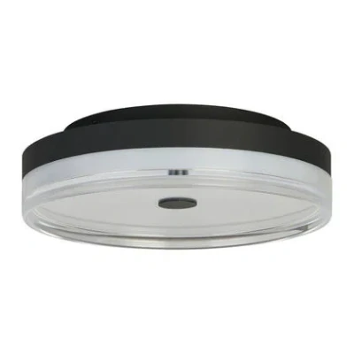 Afbeelding van Searchlight Cyprus Plafondlamp Ø 40 X 11 Cm 29W Dimbare LED Incl. Zwart En Transparant