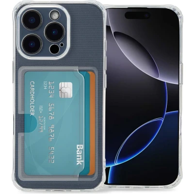 Afbeelding van imoshion Hoesje Geschikt voor iPhone 16 Pro met Pasjeshouder Softcase Backcover pashouder 3.0 Transparant