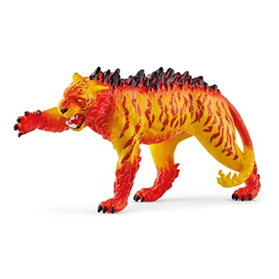 Afbeelding van Lava Tiger Beeldje, Ondeugende Tijger met angstaanjagende vacht, Duurzaam speelgoed, Schleich 70148 Eldrador Creatures
