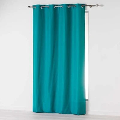 Afbeelding van douceur d&#039;Intérieur Gordijn met ogen (140 x 280 cm), Absolu Blauw, Microvezel