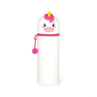 Afbeelding van LEGAMI 2 in 1 etui van zachte siliconen Kawaii, penhouder, ritssluiting, pennenzak, potloden, markers, H 18,5 cm, UNICORN