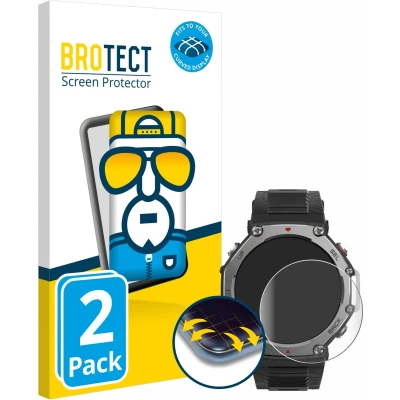 Afbeelding van BROTECT Screenprotector voor Huami Amazfit T Rex 3 Folie Beschermfolie transparant volledig dekking (2 Stuks)