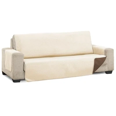 Afbeelding van Martina Home Diamond Bankovertrek, gewatteerd, omkeerbaar, 3 zits, beige