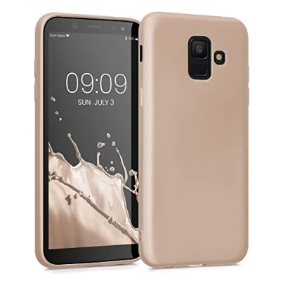 Afbeelding van kwmobile telefoonhoesje geschikt voor Samsung Galaxy A6 (2018) Hoesje smartphone Back cover in metallic goud