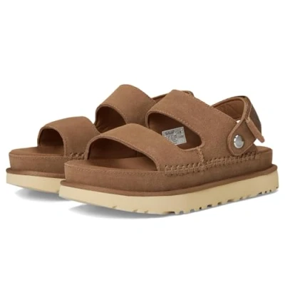 Afbeelding van UGG dames sandaal Goldenstar Glide suede camel