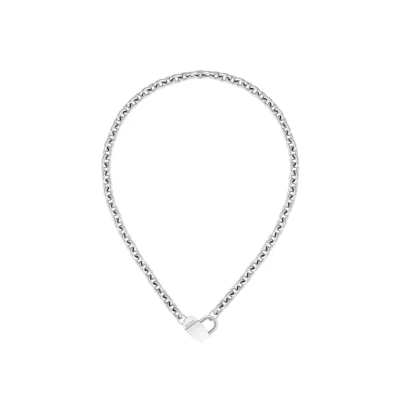 Afbeelding van BOSS SS WITH Stamped Monogram Heart Ketting, Dames, Maat: One Size, Silver coloured