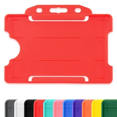 Afbeelding van Harde plastic ID kaarthouder met open voorkant voor horizontaal / liggend kaart, geschikt CR80 creditcards van 86 mm en 54
