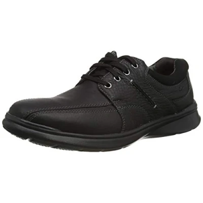 Afbeelding van Clarks Cotrell Walk, Oxford plat voor heren, Zwarte olieachtige Lea