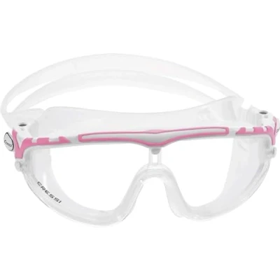 Image de CRESSI Skylight Goggles Blue Metal Lunettes de Natation Snorkeling et Piscine pour Adultes, Vue à 180 Antibuée, 100% Anti UV, Métal Bleu Lentille Claire, Taille Unique