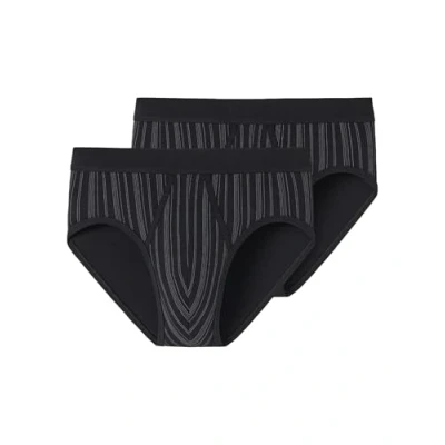 Afbeelding van SCHIESSER Original Classics sportslips (2 pack) Feinripp met gulp zwart gestreept Maat: M