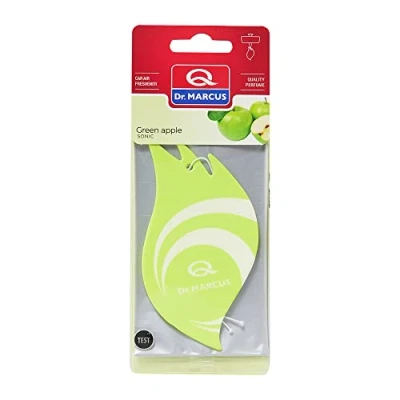 Afbeelding van Dr. Marcus Sonic Green Apple auto geurhanger tot 49 dagen geurverspreiding Exclusieve neutrafresh technologie Luchtverfrisser 15 Gram
