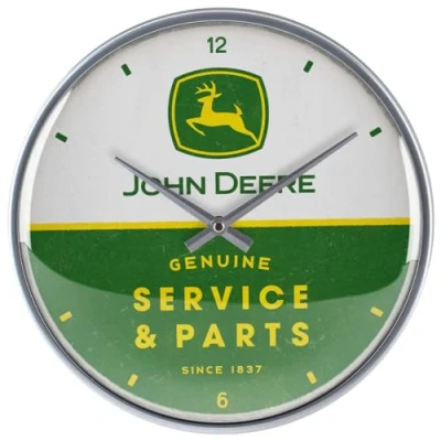 Afbeelding van John Deere Service &amp; Parts. Wandklok Ø 31 cm en 6 dik.