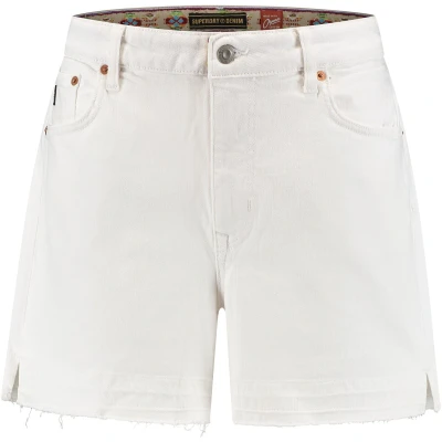 Afbeelding van Vintage Cut Off Short Dames Optic White 100 30 Wit Broeken