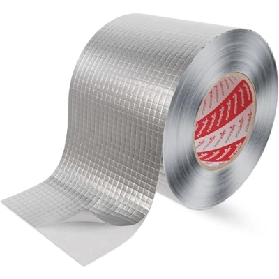 Afbeelding van Poppstar Aluminium plakband (50 m x 96 mm) versterkt met glasvezel voor isolatie en leidingen, hittebestendig stoombarrière