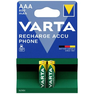 Afbeelding van Varta 58398101402 microcel accu 1,2V T398 1.2V 800MAH nimh aaa telefoon accu, blister à 2 stuks