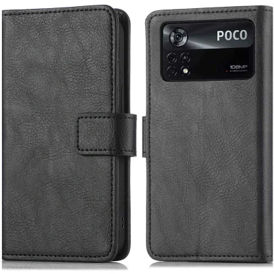 Afbeelding van iMoshion Hoesje Geschikt voor Xiaomi Poco X4 Pro 5G Met Pasjeshouder Luxe Bookcase Zwart