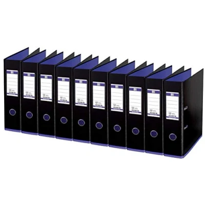 Afbeelding van OXFORD MyColour ordner, formaat A4, uit karton, rug van 8 cm, zwart paars 10 stuks